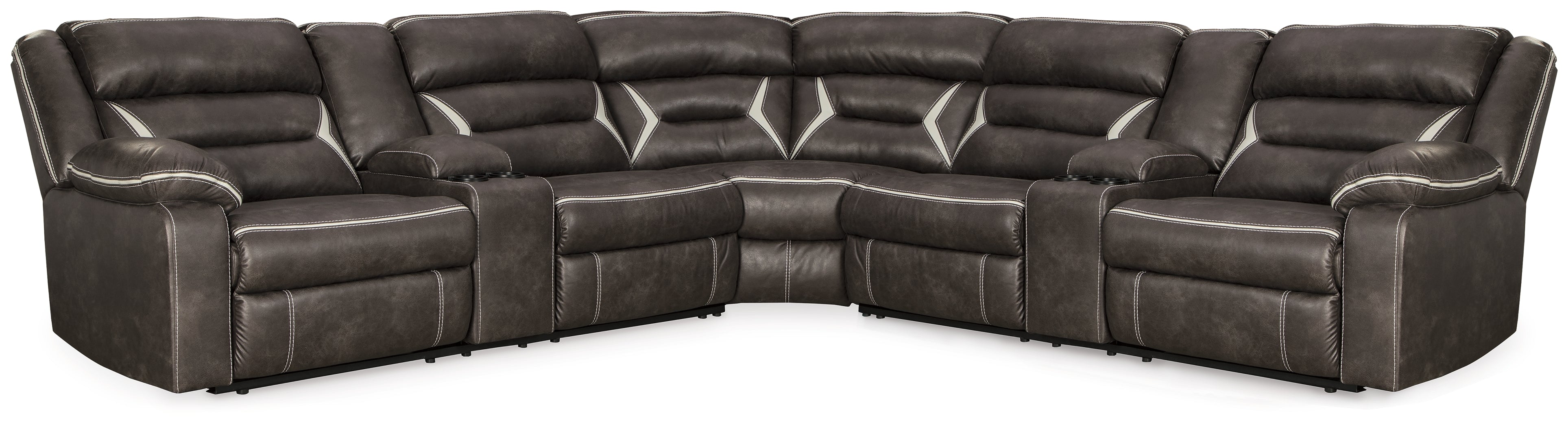 J&M Furniture - Ashley Furniture - Kincord 3-Piece Power Reclining Sectional - 3-Piece Power Reclining Sectional - 13104S5