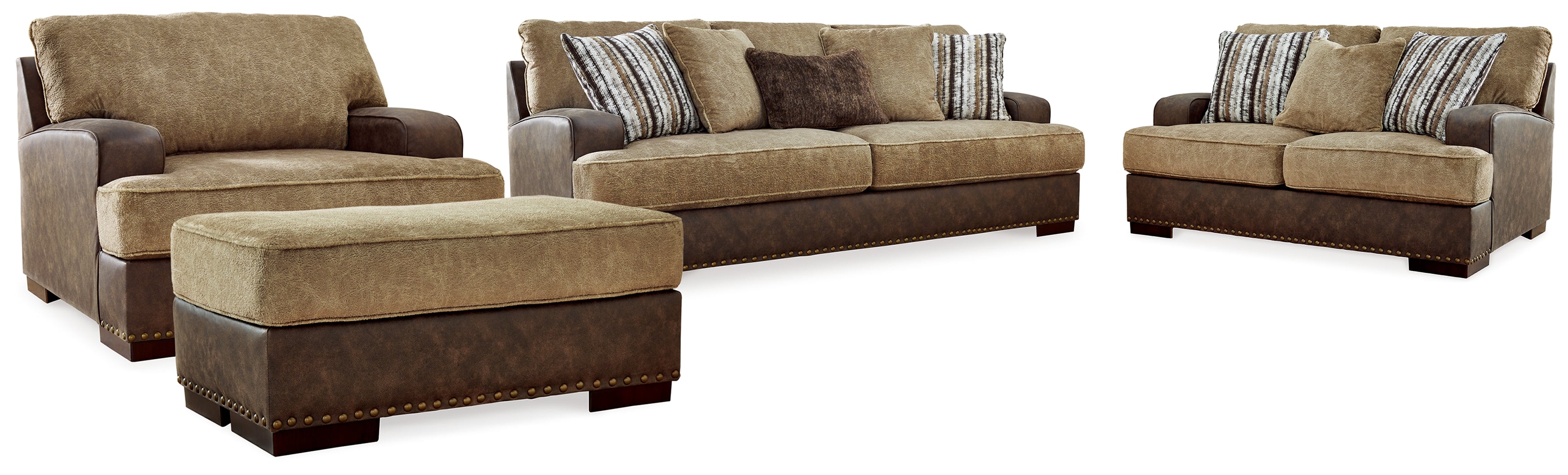 J&M Furniture - Ashley Furniture - Alesbury Sofa, Loveseat, Oversized Chair and Ottoman - Sofa, Loveseat, Oversized Chair and Ottoman - 18704U4