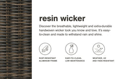 Elite Park Outdoor Loveseat, 2 Lounge Chairs and Coffee Table