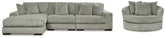 J&M Furniture - Ashley Furniture - Lindyn 3-Piece Sectional and Oversized Swivel Accent Chair - 3-Piece Sectional and Oversized Swivel Accent Chair - 21105U6
