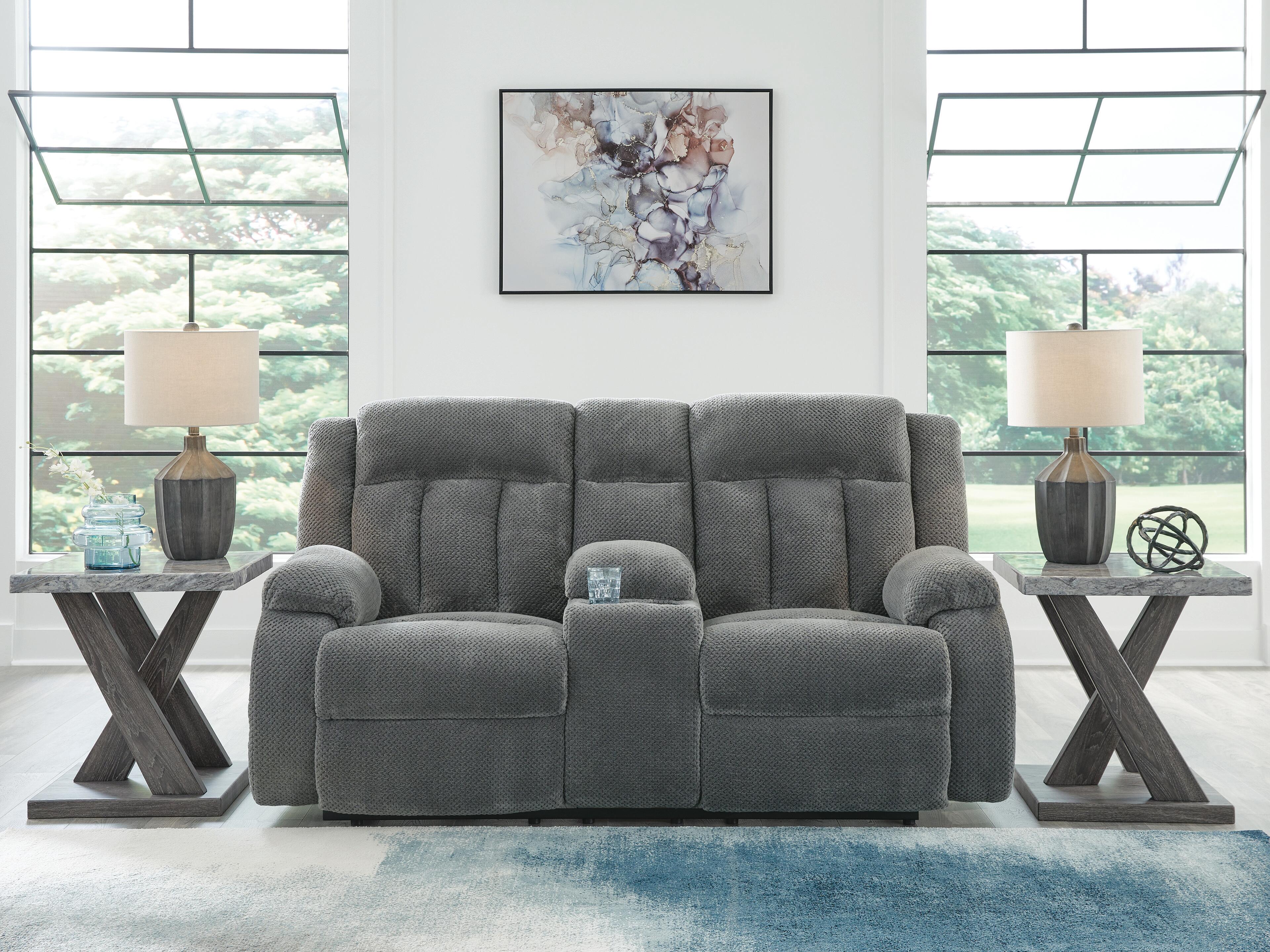 J&M Furniture - Ashley Furniture - Observation Power Reclining Loveseat with Console - DBL REC PWR Loveseat w/Console - PC2140596