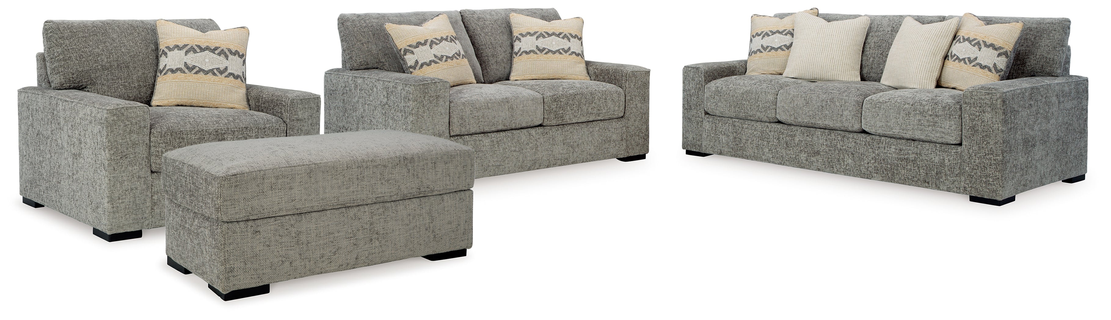 J&M Furniture - Ashley Furniture - Dunmor Sofa, Loveseat, Oversized Chair and Ottoman - Sofa, Loveseat, Oversized Chair and Ottoman - 24904U3