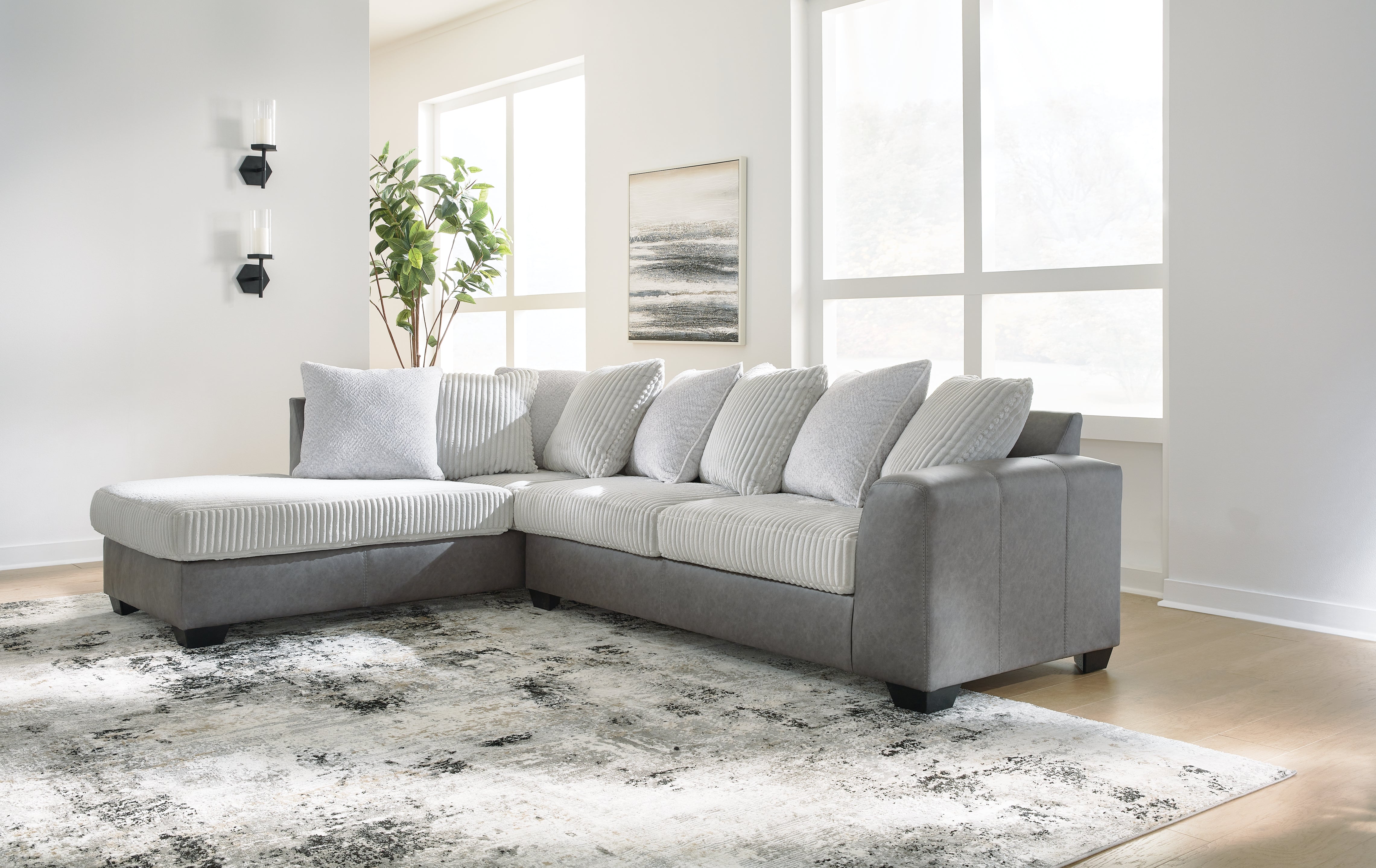 J&M Furniture - Ashley Furniture - Clairette Court 2-Piece Sectional with Chaise - RAF 2-Piece Sectional with Chaise - 31503S1