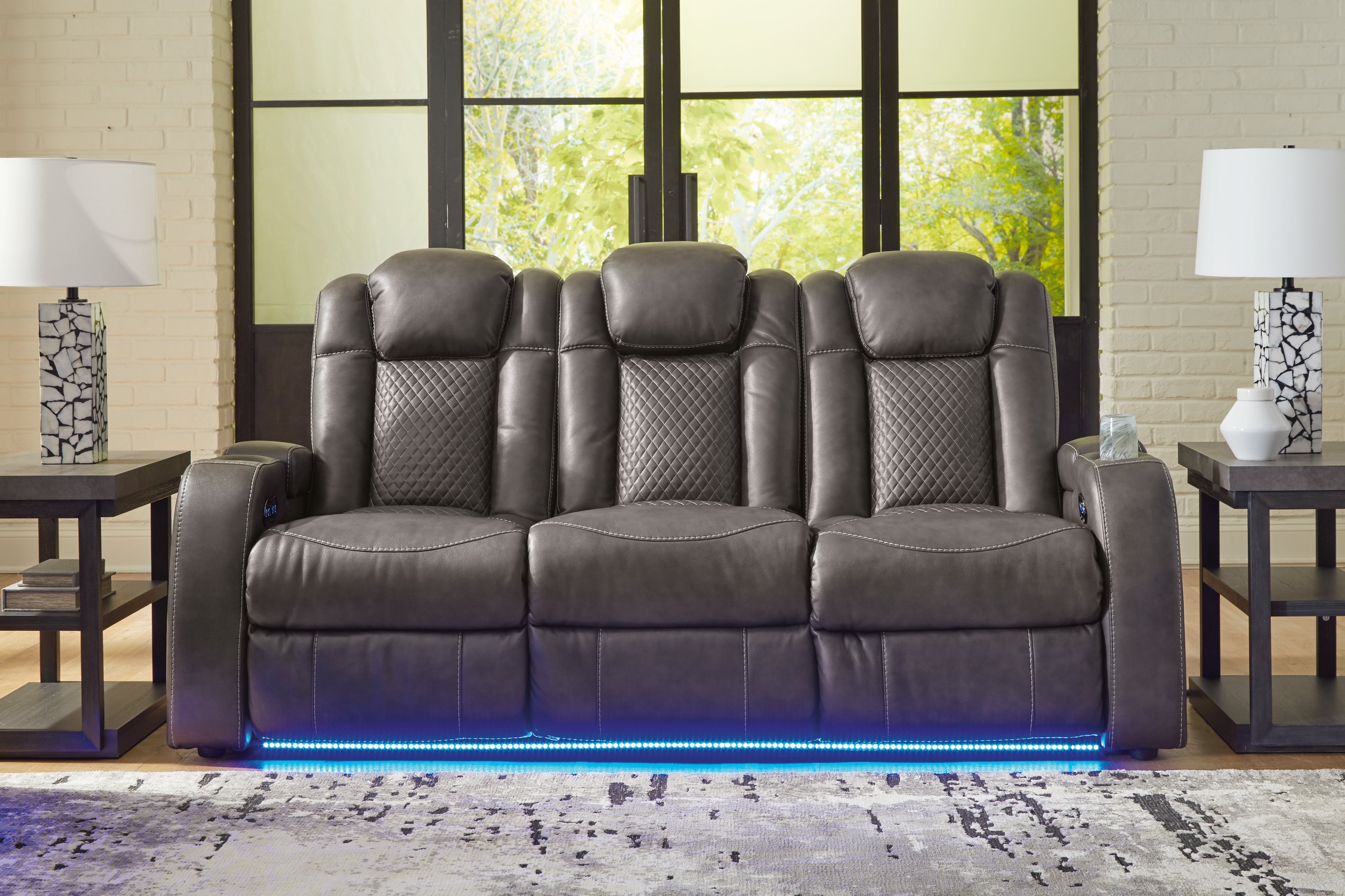 J&M Furniture - Ashley Furniture - Fyne-Dyme Power Reclining Sofa - PWR REC Sofa with ADJ Headrest - 3660215