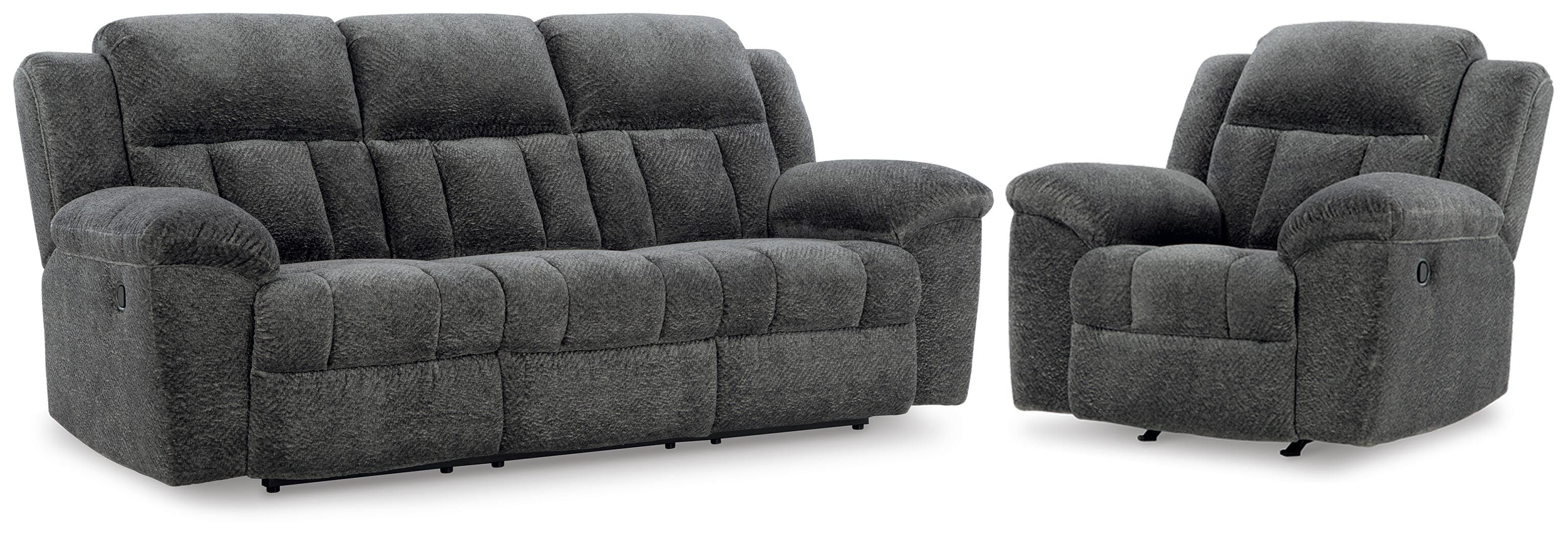 J&M Furniture - Ashley Furniture - Frohn Reclining Sofa and Recliner - Reclining Sofa and Recliner - 37406U2