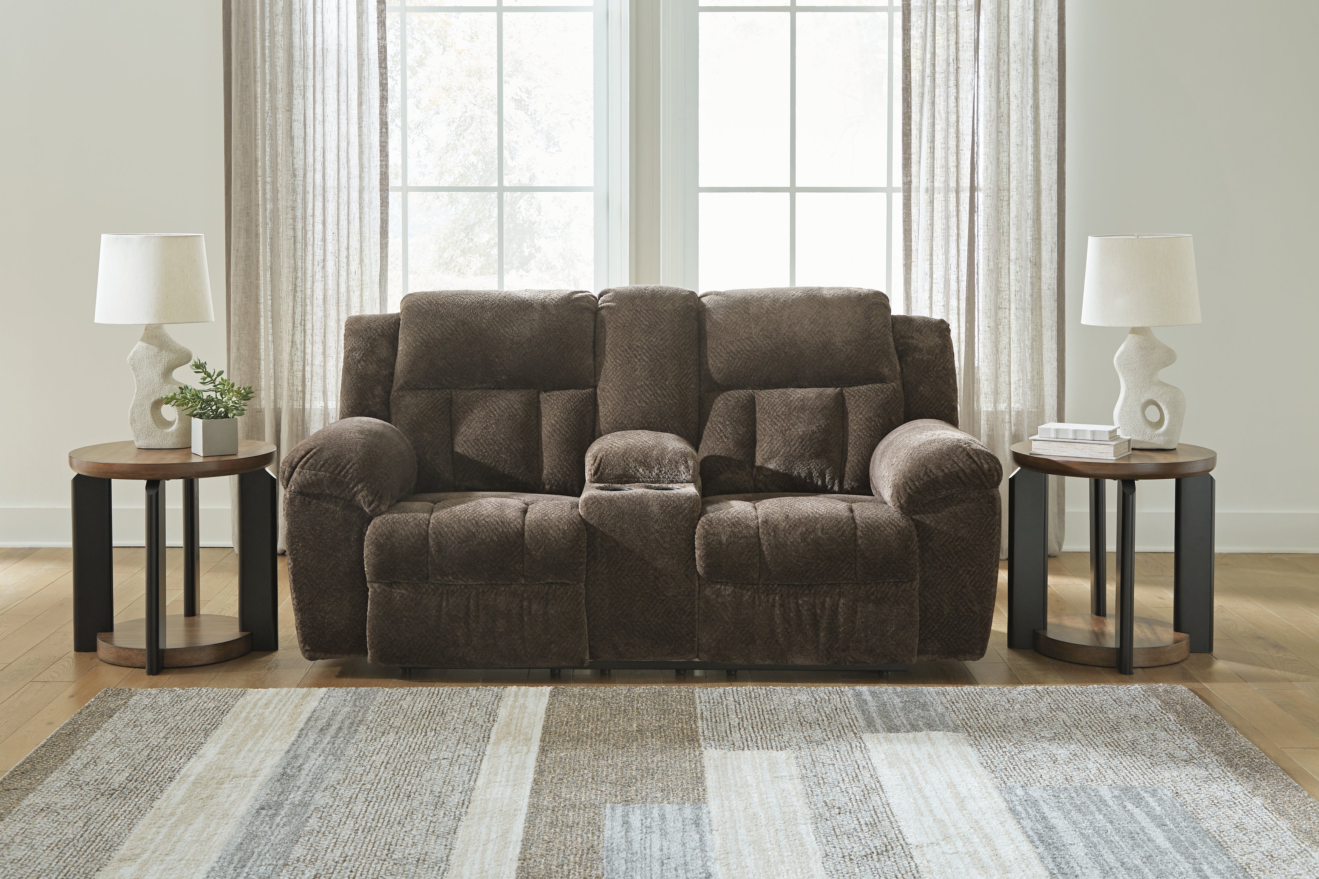 J&M Furniture - Ashley Furniture - Frohn Reclining Loveseat with Console - DBL Rec Loveseat w/Console - 3740794