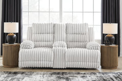 J&M Furniture - Ashley Furniture - Rhines Falls Power Reclining Loveseat with Console - DBL REC PWR Loveseat w/Console - PC4280496