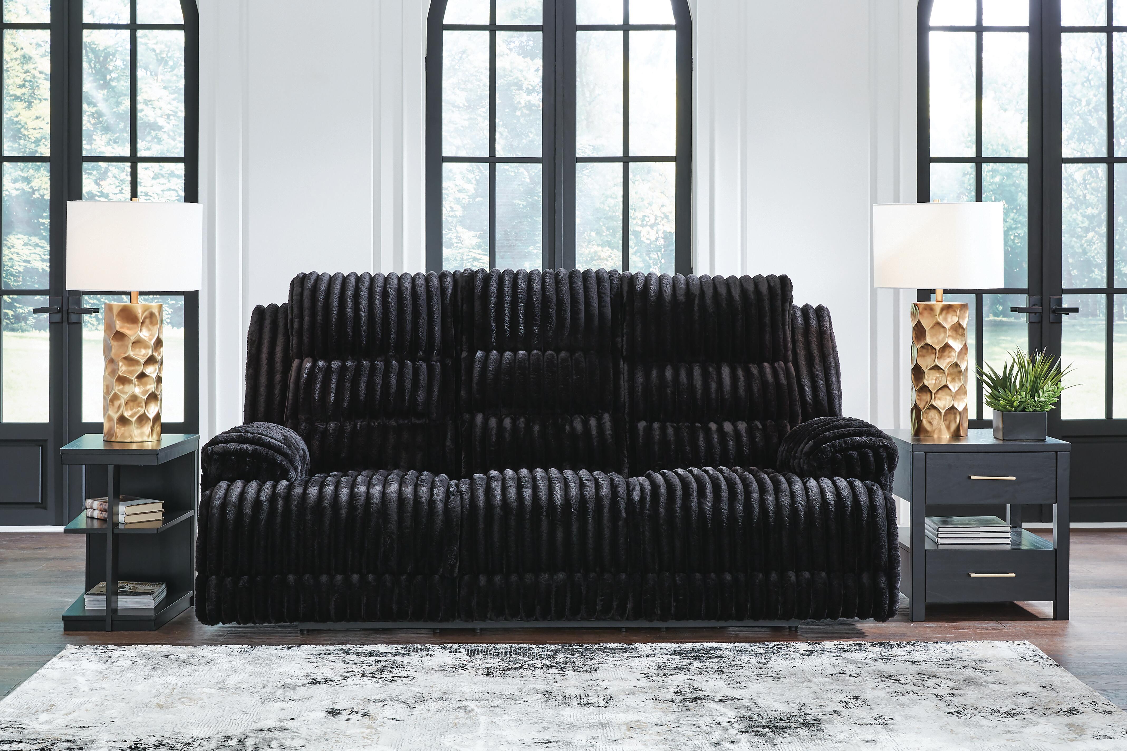 J&M Furniture - Ashley Furniture - Rhines Falls Power Reclining Sofa with Drop Down Table - REC PWR Sofa w/Drop Down Table - PC4280599