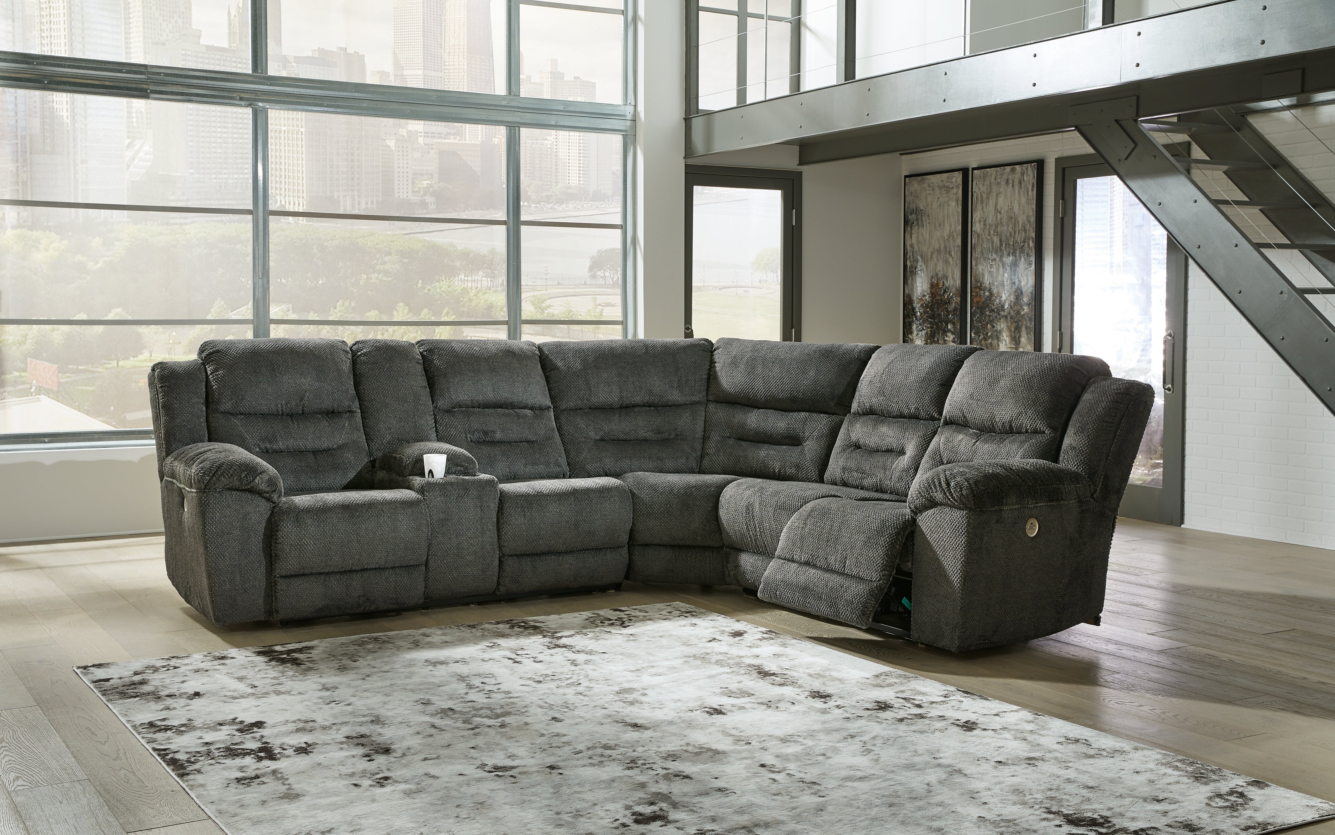 J&M Furniture - Ashley Furniture - Nettington 3-Piece Power Reclining Sectional - 3-Piece Power Reclining Sectional - 44101S1