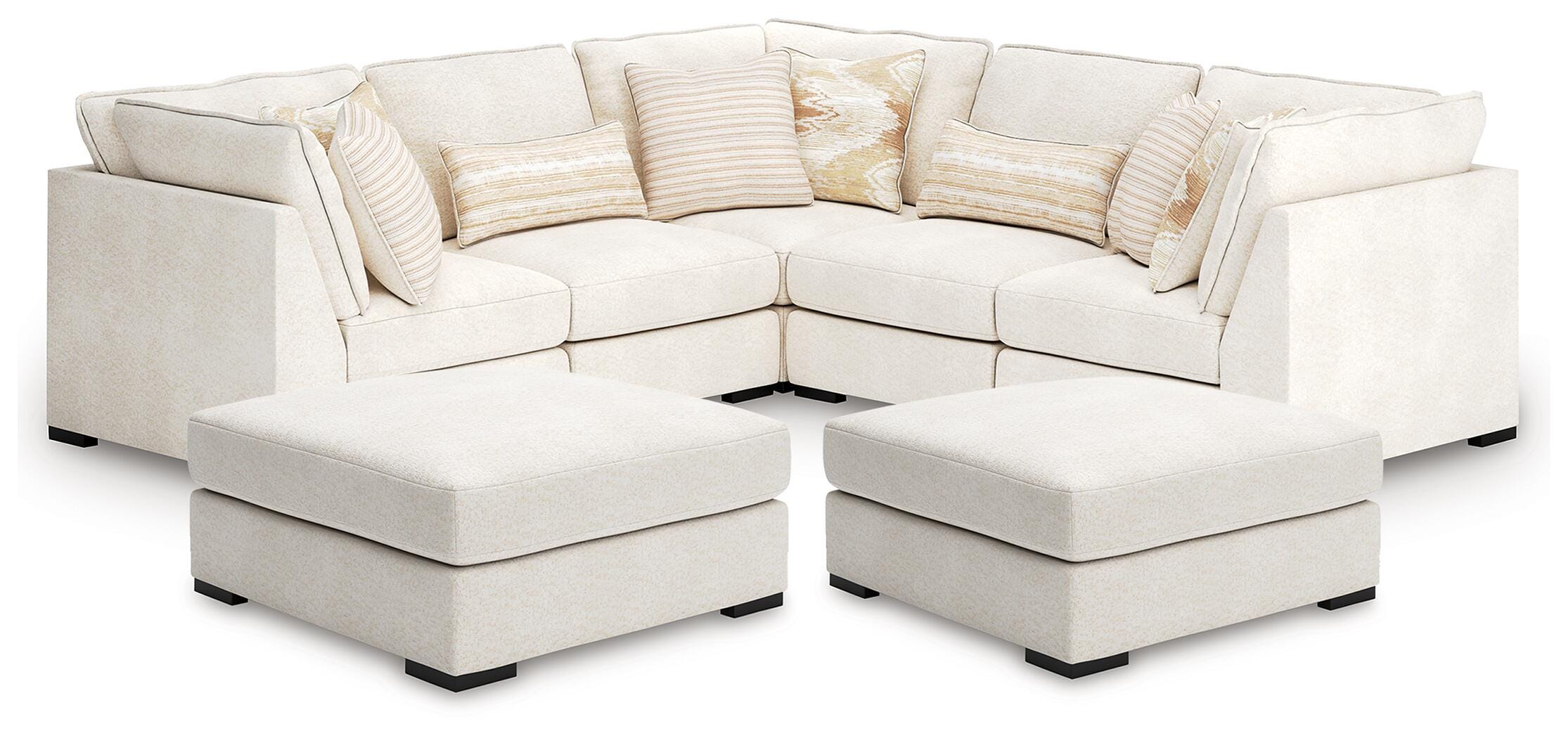 J&M Furniture - Ashley Furniture - Donelson Creek 5-Piece Sectional and 2 Oversized Ottomans - 5-Piece Sectional and 2 Oversized Ottomans - 48002U4