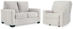 J&M Furniture - Ashley Furniture - Rannis Twin Sofa Sleeper and Recliner - Twin Sofa Sleeper and Recliner - 53603U1