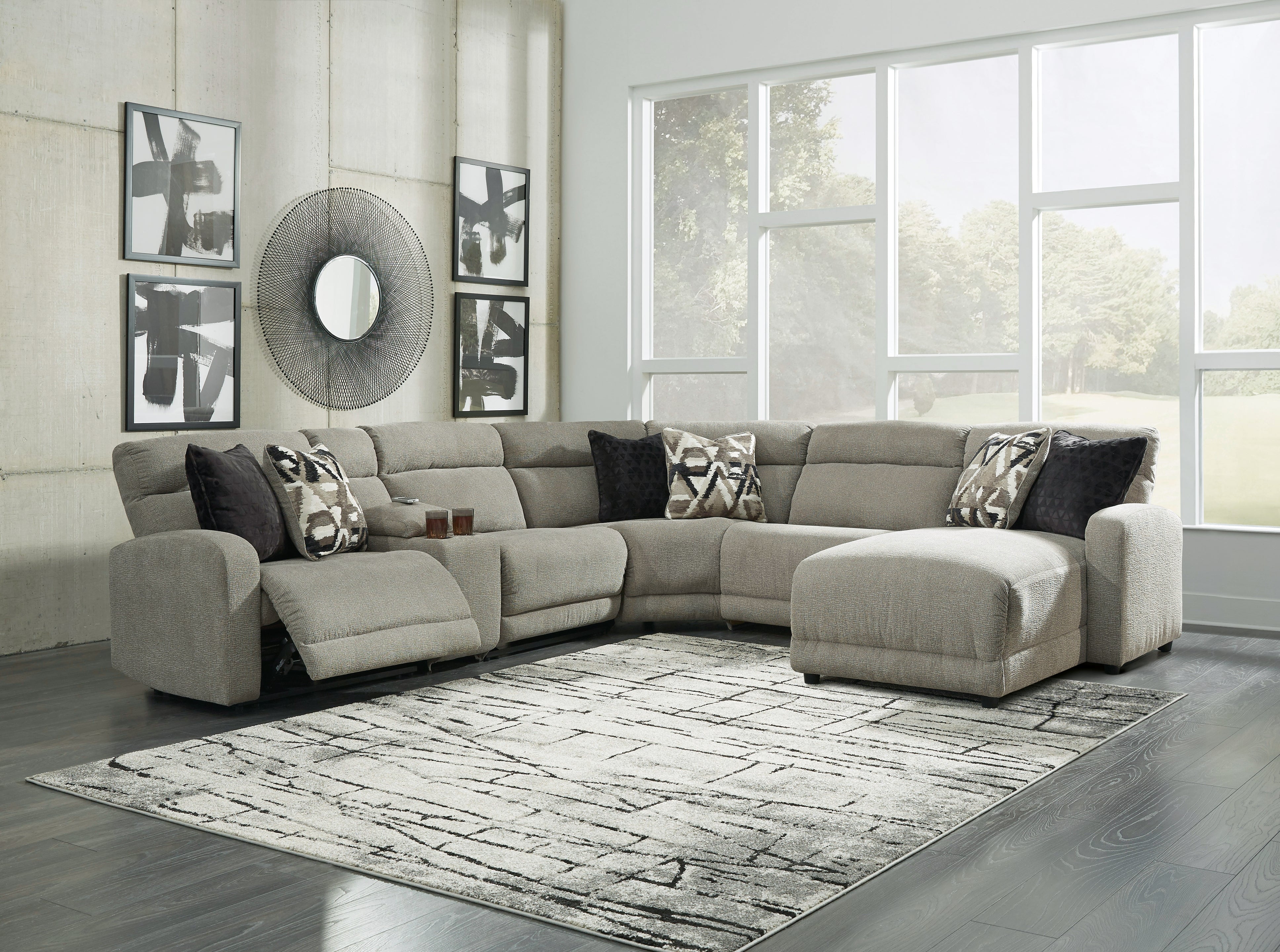 J&M Furniture - Ashley Furniture - Colleyville 6-Piece Power Reclining Sectional with Chaise - 6-Piece Power Reclining Sectional with Chaise - 54405S12