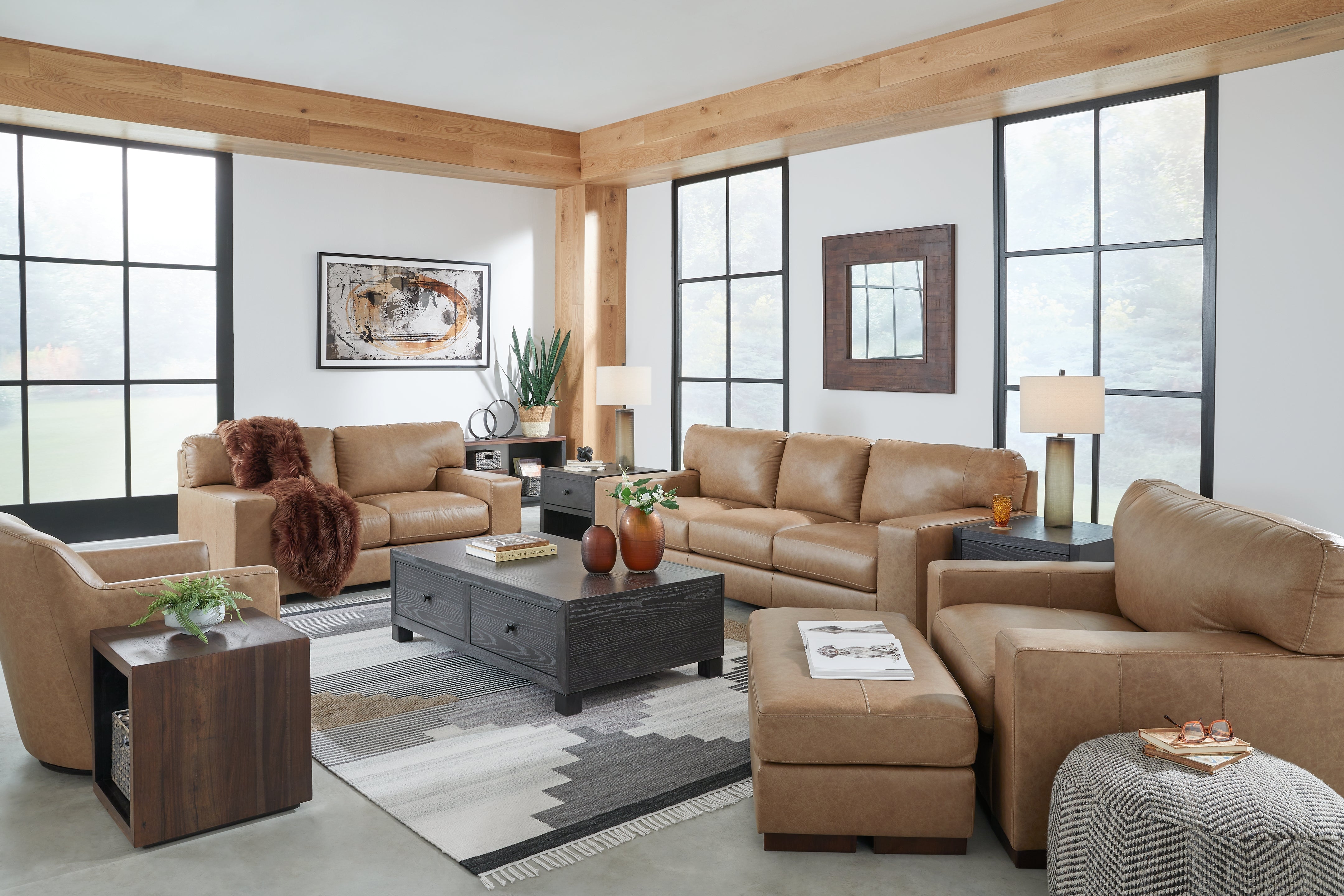 J&M Furniture - Ashley Furniture - Lombardia Sofa, Loveseat, Oversized Chair and Ottoman - Sofa, Loveseat, Oversized Chair and Ottoman - 57302U3