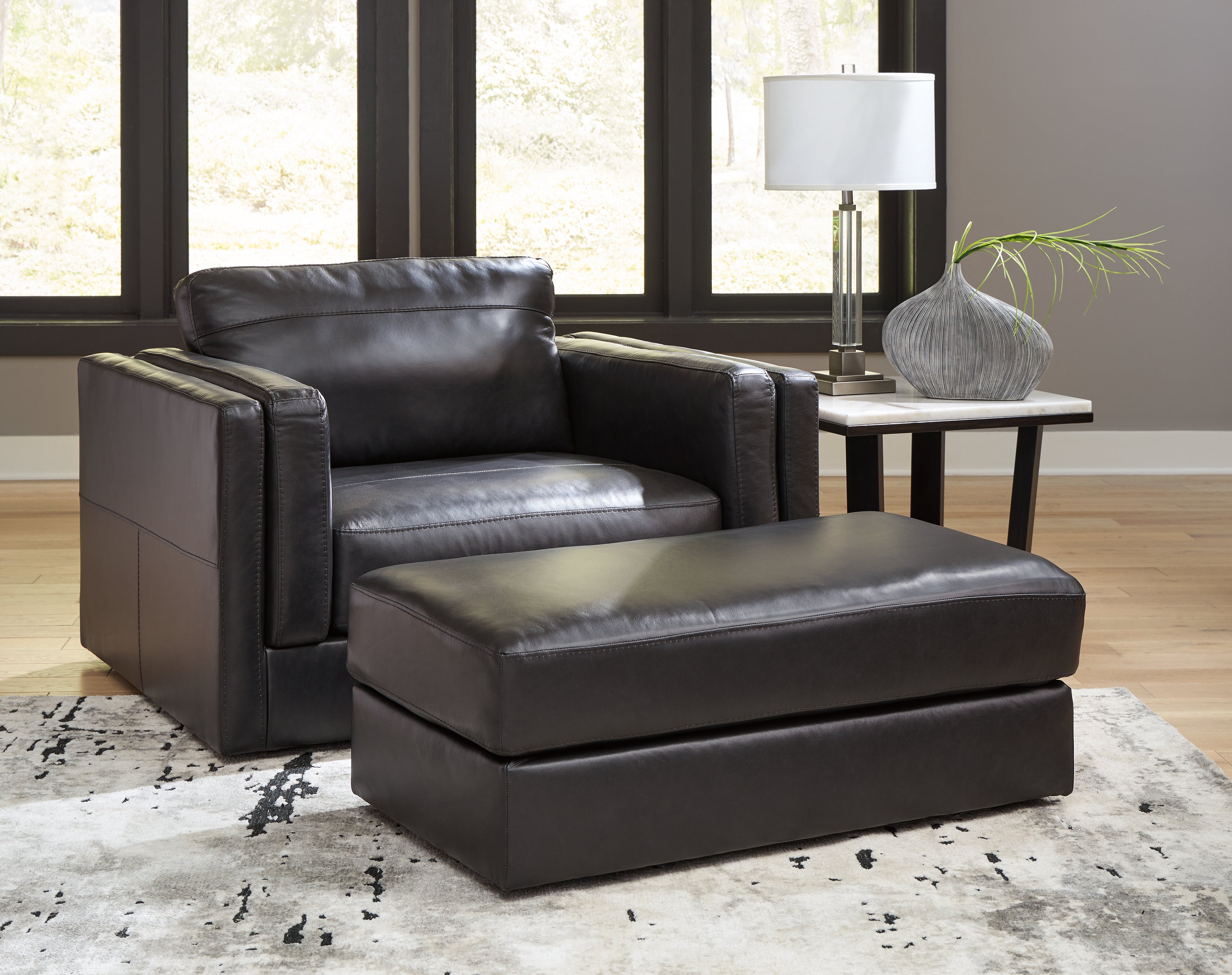 J&M Furniture - Ashley Furniture - Amiata Oversized Chair and Ottoman - Oversized Chair and Ottoman - 57405U3