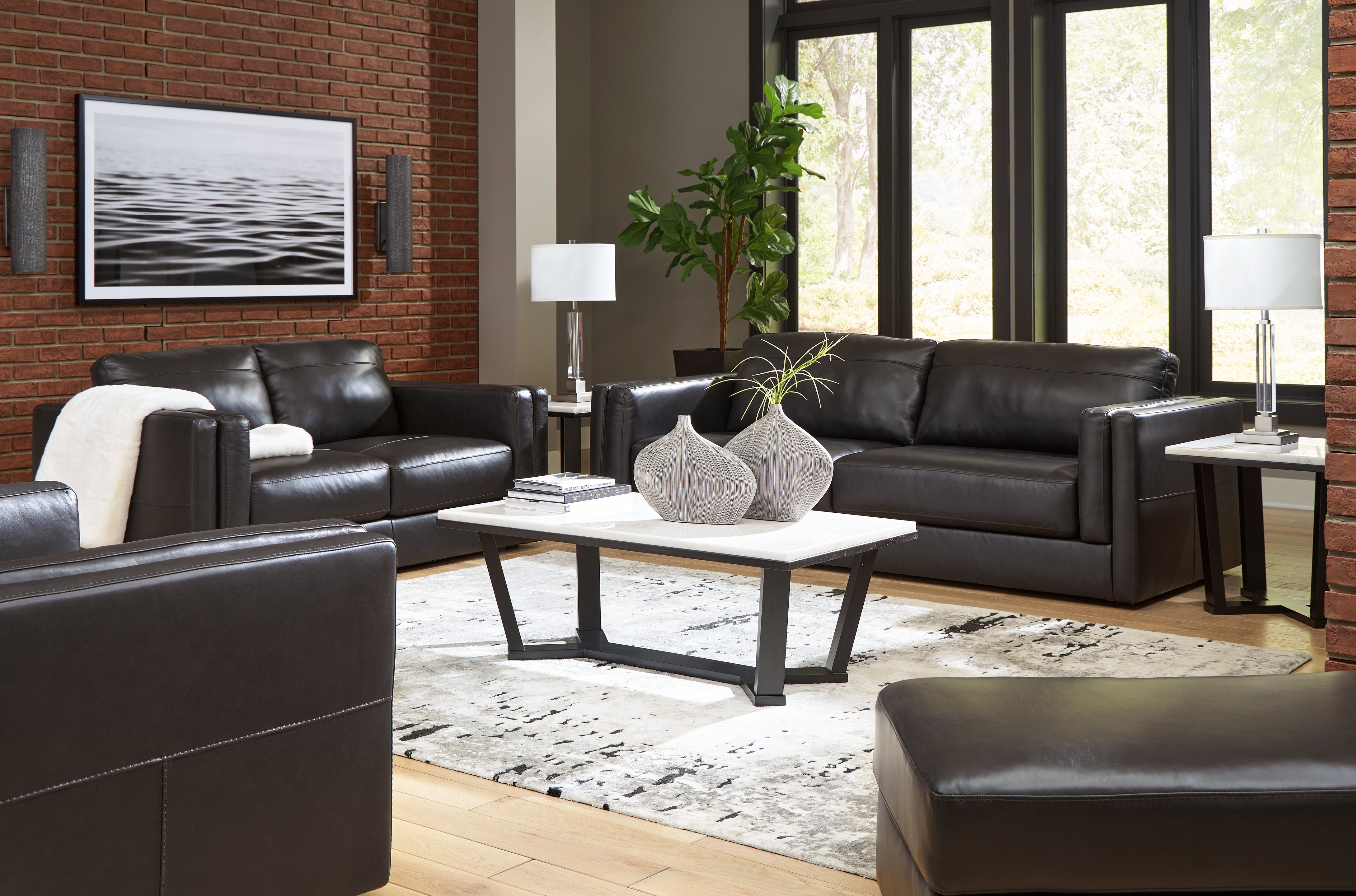 J&M Furniture - Ashley Furniture - Amiata Sofa, Loveseat, Oversized Chair and Ottoman - Sofa, Loveseat, Oversized Chair and Ottoman - 57405U4