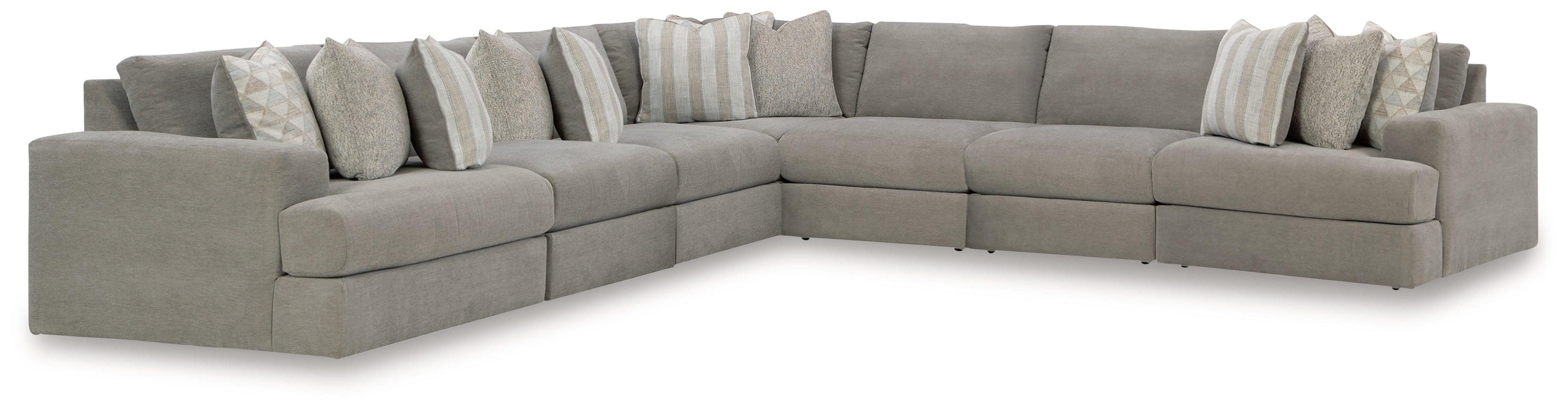 J&M Furniture - Ashley Furniture - Avaliyah 7-Piece Sectional - RAF 7-Piece Sectional / Ash - 58103S8