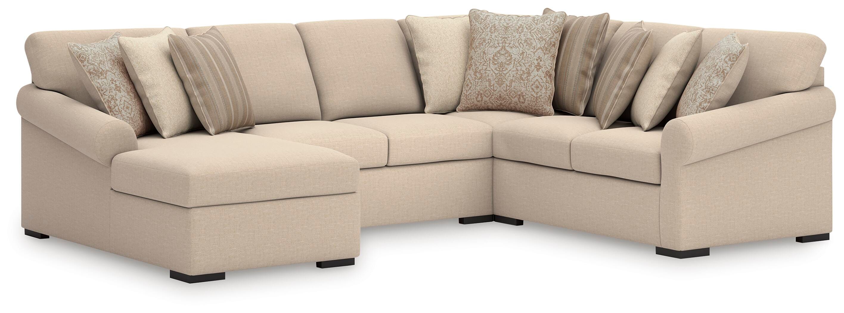 J&M Furniture - Ashley Furniture - LadyMae 4-Piece Sectional with Chaise - RAF 4-Piece Sectional with Chaise - 59404S7