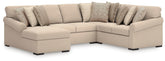 J&M Furniture - Ashley Furniture - LadyMae 4-Piece Sectional with Chaise - RAF 4-Piece Sectional with Chaise - 59404S7