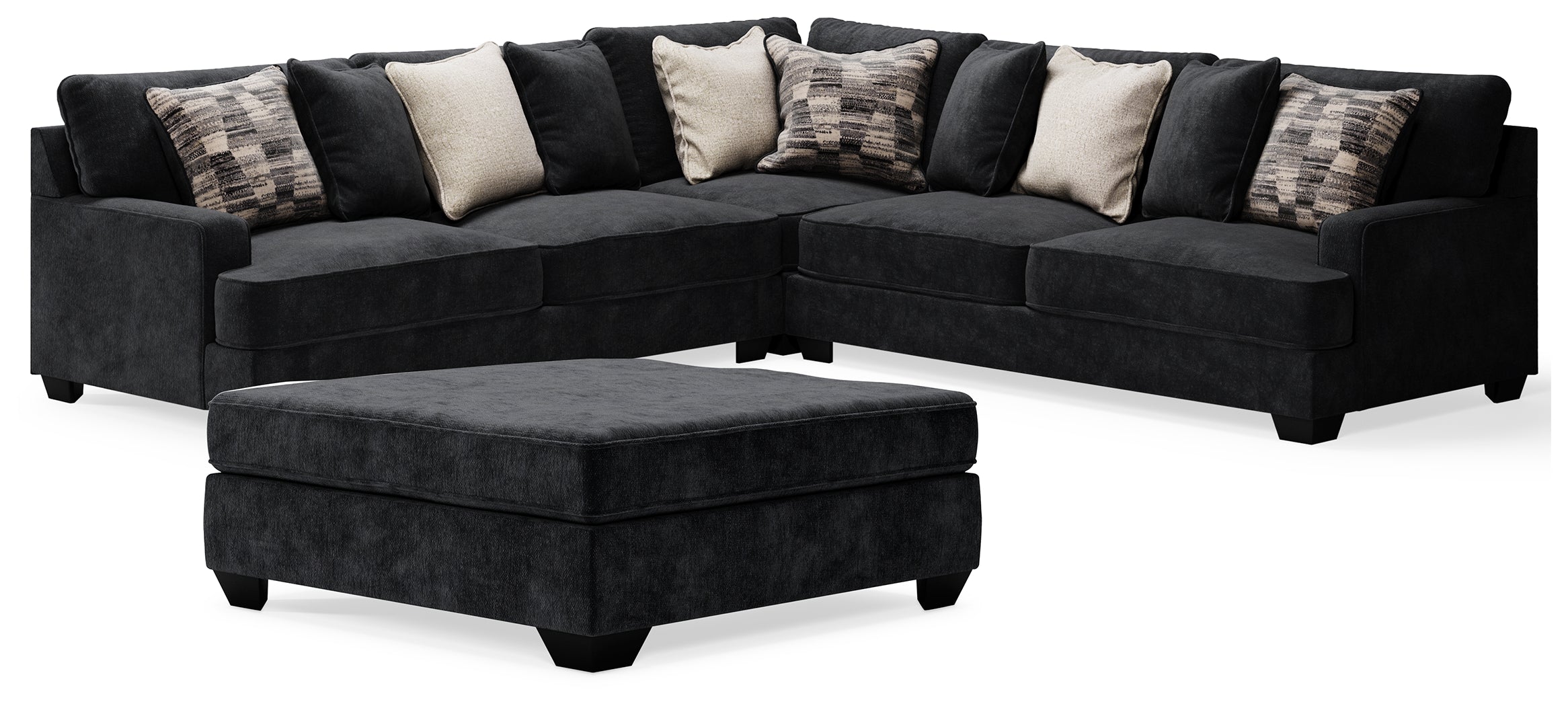 J&M Furniture - Ashley Furniture - Lavernett 3-Piece Sectional and Oversized Ottoman - 3-Piece Sectional and Oversized Ottoman - 59603U3