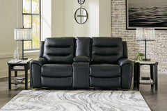J&M Furniture - Ashley Furniture - Warlin Power Reclining Loveseat with Console - PWR REC Loveseat/CON/ADJ HDRST - 6110518