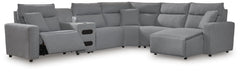 J&M Furniture - Ashley Furniture - Modmax II 6-Piece Reclining Sectional with Chaise and Audio Console - 6-Piece Reclining Sectional with Chaise and Audio Console - 65906S28