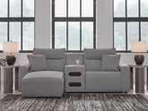 J&M Furniture - Ashley Furniture - Modmax II 3-Piece Power Reclining Sectional with Chaise and Audio Console - 3-Piece Power Reclining Sectional with Chaise and Audio Console - 65906S18