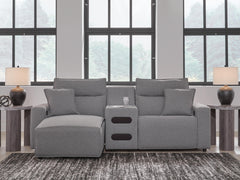 J&M Furniture - Ashley Furniture - Modmax II 3-Piece Power Reclining Sectional with Chaise and Audio Console - 3-Piece Power Reclining Sectional with Chaise and Audio Console - 65906S18