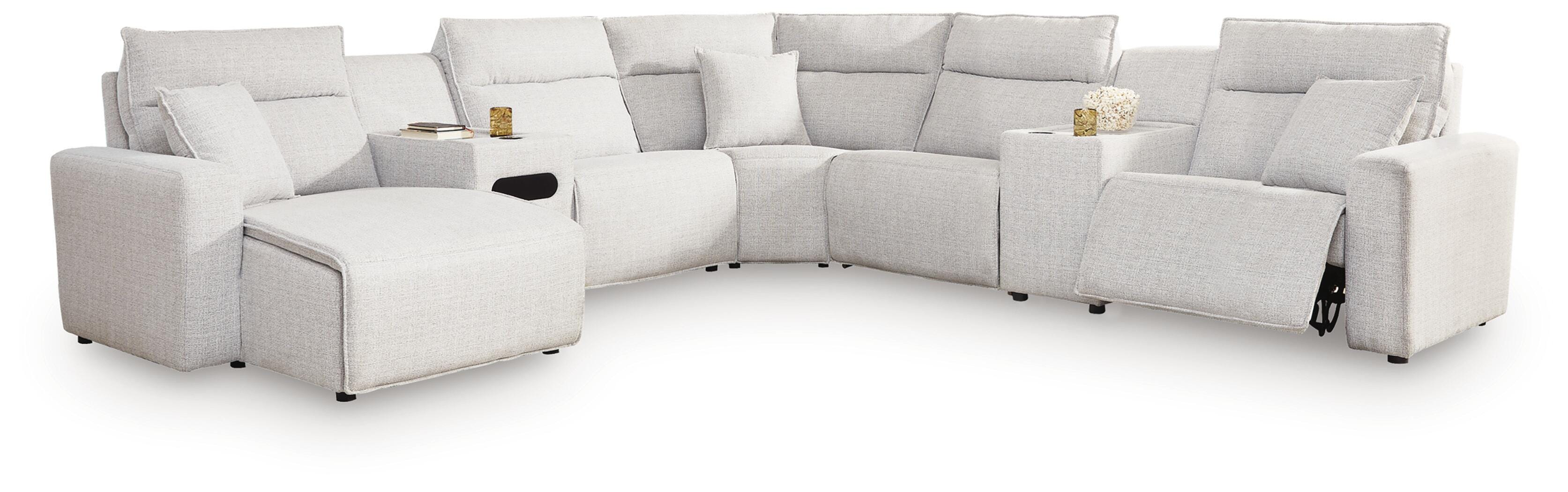 J&M Furniture - Ashley Furniture - Modmax II 7-Piece Power Reclining Sectional with Chaise and Audio Console - 7-Piece Power Reclining Sectional with Chaise and Audio Console - 65907S43