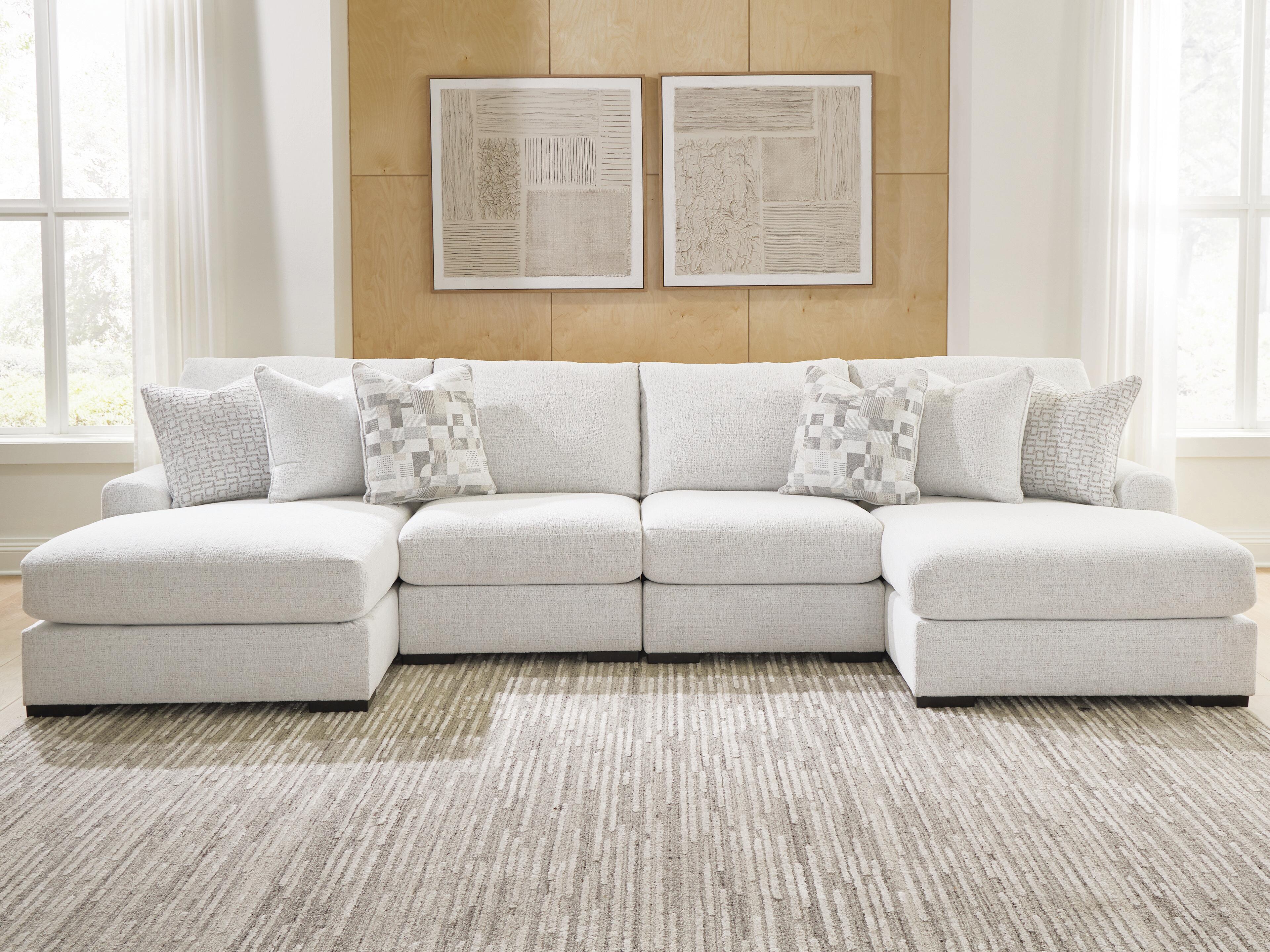J&M Furniture - Ashley Furniture - Misty-Lakes 4-Piece Double Chaise Sectional - RAF 4-Piece Double Chaise Sectional - PC66906S8