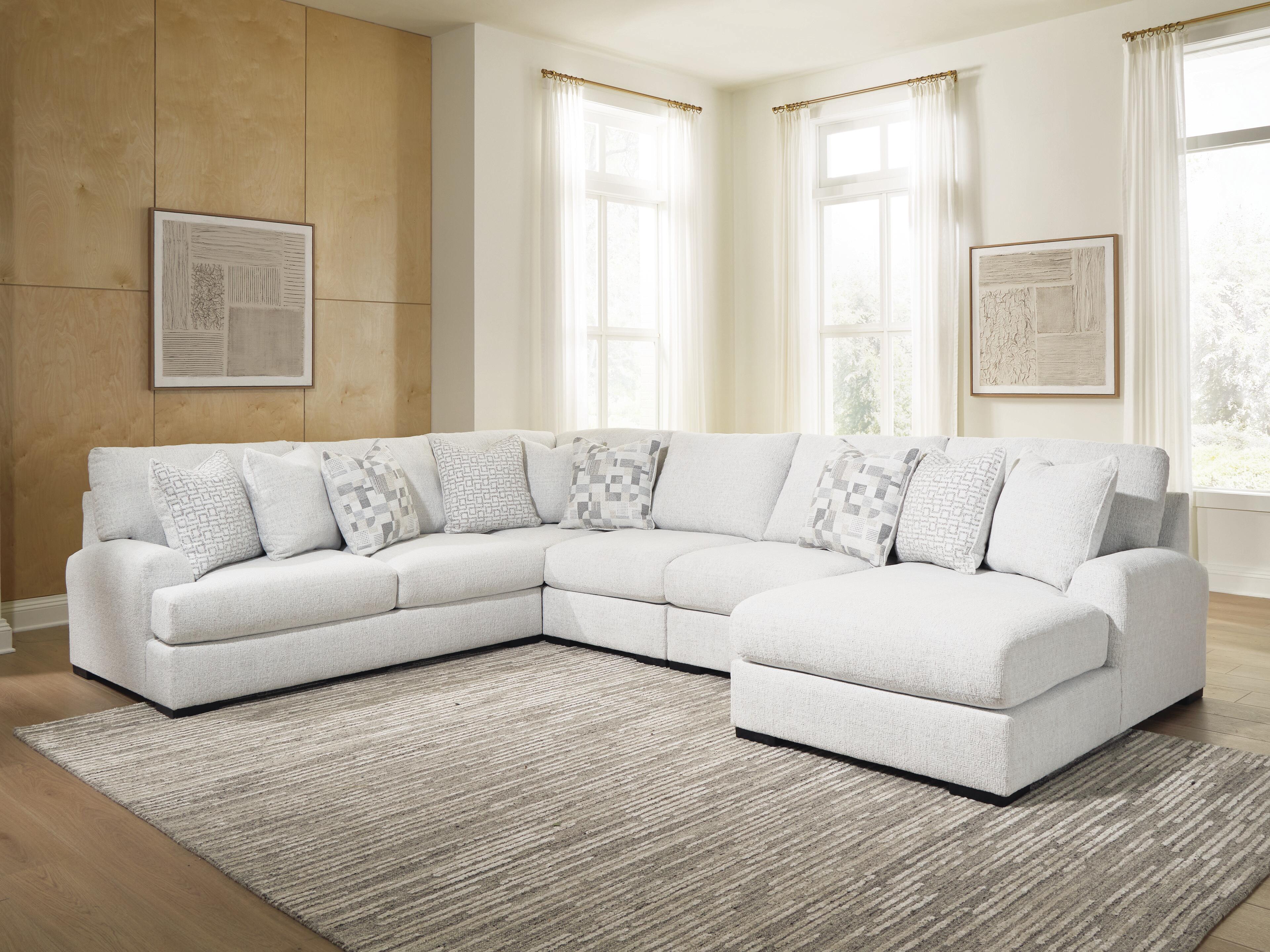 J&M Furniture - Ashley Furniture - Misty-Lakes 5-Piece Sectional with Chaise - RAF 5-Piece Sectional with Chaise - PC66906S11