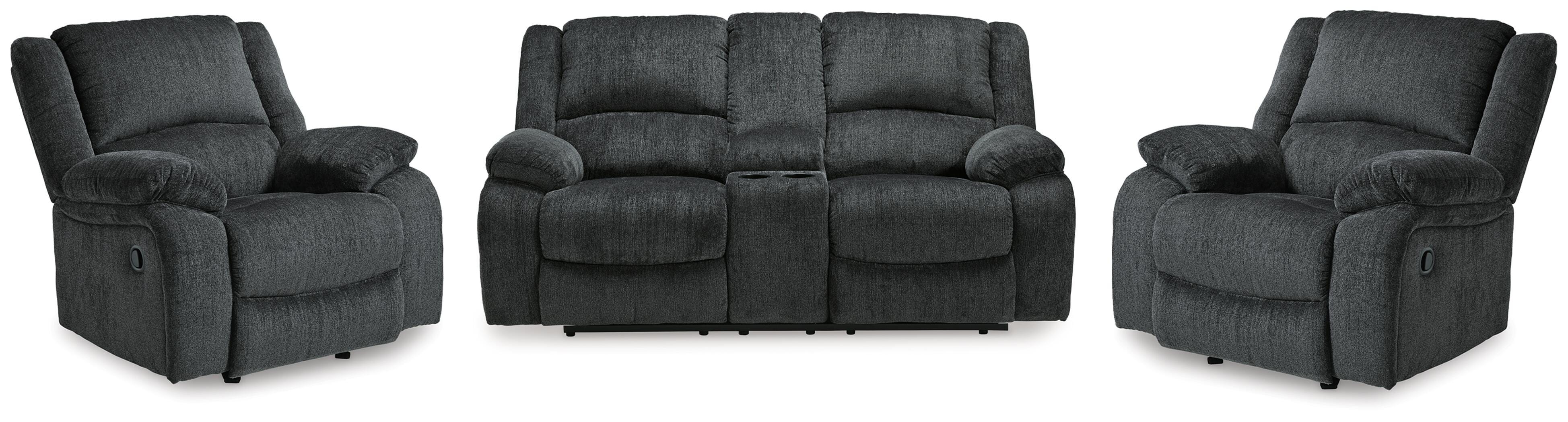 J&M Furniture - Ashley Furniture - Draycoll Reclining Loveseat and 2 Recliners - Reclining Loveseat and 2 Recliners - 76504U10