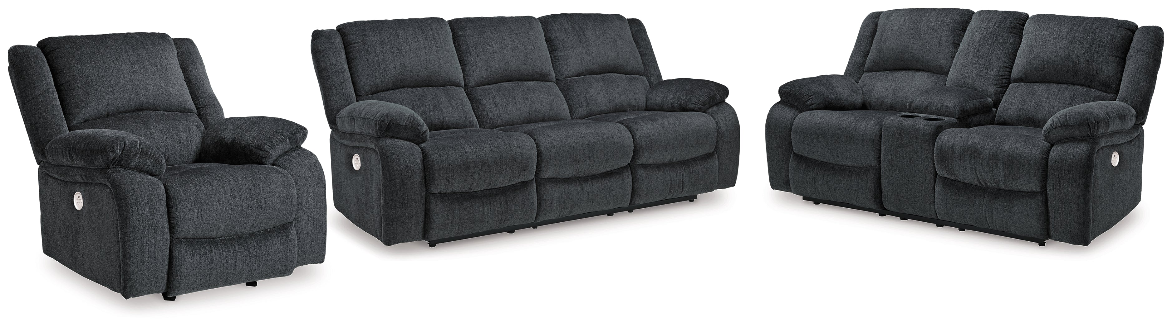 J&M Furniture - Ashley Furniture - Draycoll Power Reclining Sofa, Loveseat and Recliner - Power Reclining Sofa, Loveseat and Recliner - 76504U5