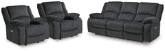 Draycoll Power Reclining Sofa and 2 Power Recliners