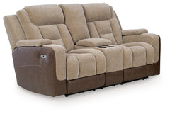 Mixed Motion Power Reclining Loveseat with Console