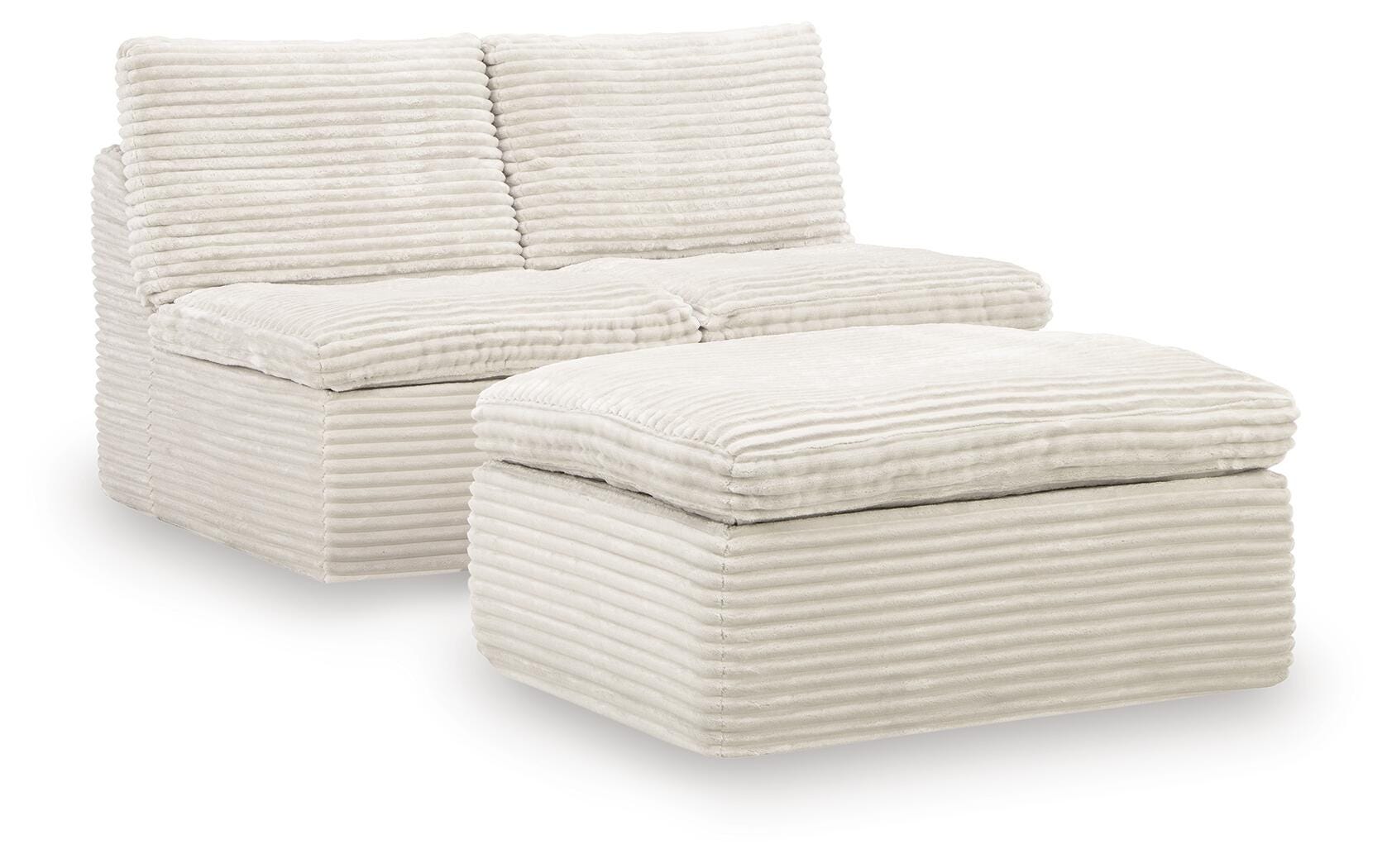 J&M Furniture - Ashley Furniture - Fannin Armless Chair with Ottoman - 2 Armless Chairs w/Otto (3/CN) - PC8430431