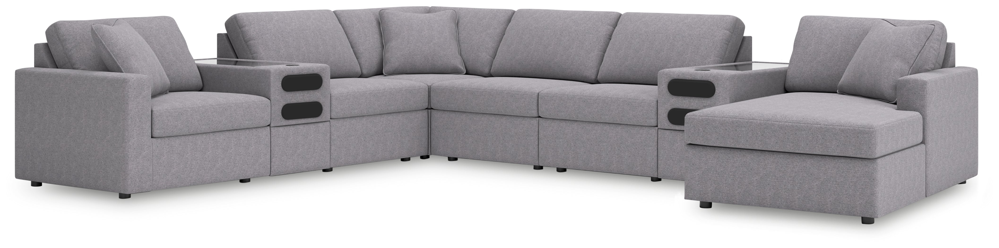 J&M Furniture - Ashley Furniture - Modmax 8-Piece Sectional with Audio System and Chaise - RAF 8-Piece Sectional with Audio System and Chaise - 92104S48
