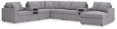 J&M Furniture - Ashley Furniture - Modmax 8-Piece Sectional with Audio System and Chaise - RAF 8-Piece Sectional with Audio System and Chaise - 92104S48