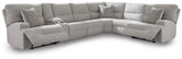 J&M Furniture - Ashley Furniture - Acklen Place 7-Piece Power Sectional Reclining Sofa with Storage Console - 7-Piece Power Sectional Reclining Sofa with Storage Console - 93605S20