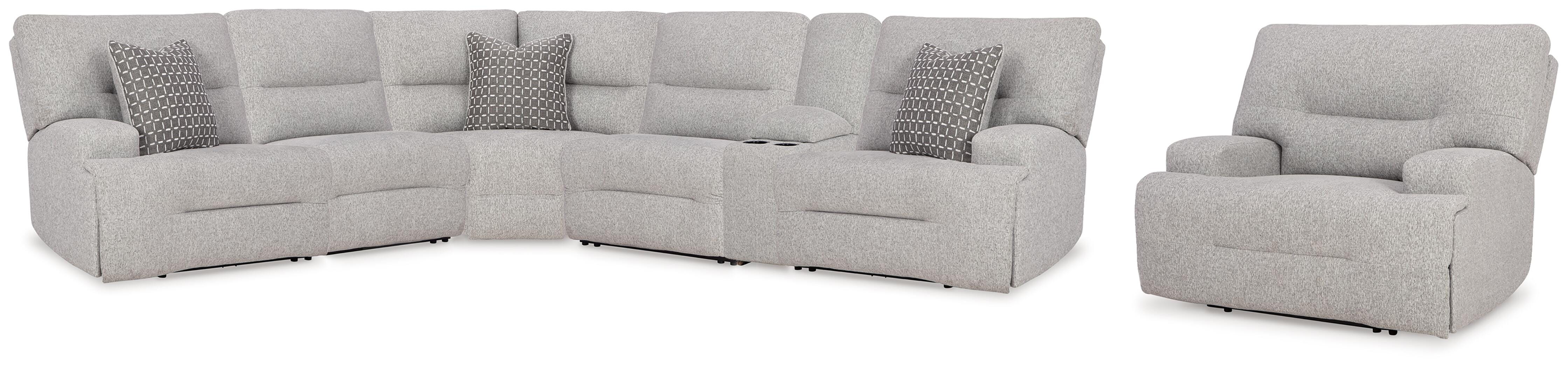 J&M Furniture - Ashley Furniture - Acklen Place 6-Piece Power Reclining Sectional and Power Recliner - 6-Piece Power Reclining Sectional and Power Recliner - 93605S8