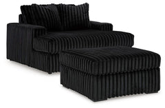 J&M Furniture - Ashley Furniture - Midnight-Madness Oversized Chaise and Oversized Accent Ottoman - Oversized Chaise and Oversized Accent Ottoman - 98103U10