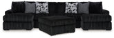 J&M Furniture - Ashley Furniture - Midnight-Madness 3-Piece Sectional with Double Chaise and Ottoman - 3-Piece Sectional with Double Chaise and Ottoman - 98103U8