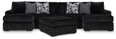 J&M Furniture - Ashley Furniture - Midnight-Madness 3-Piece Sectional with Double Chaise and Ottoman - 3-Piece Sectional with Double Chaise and Ottoman - 98103U8