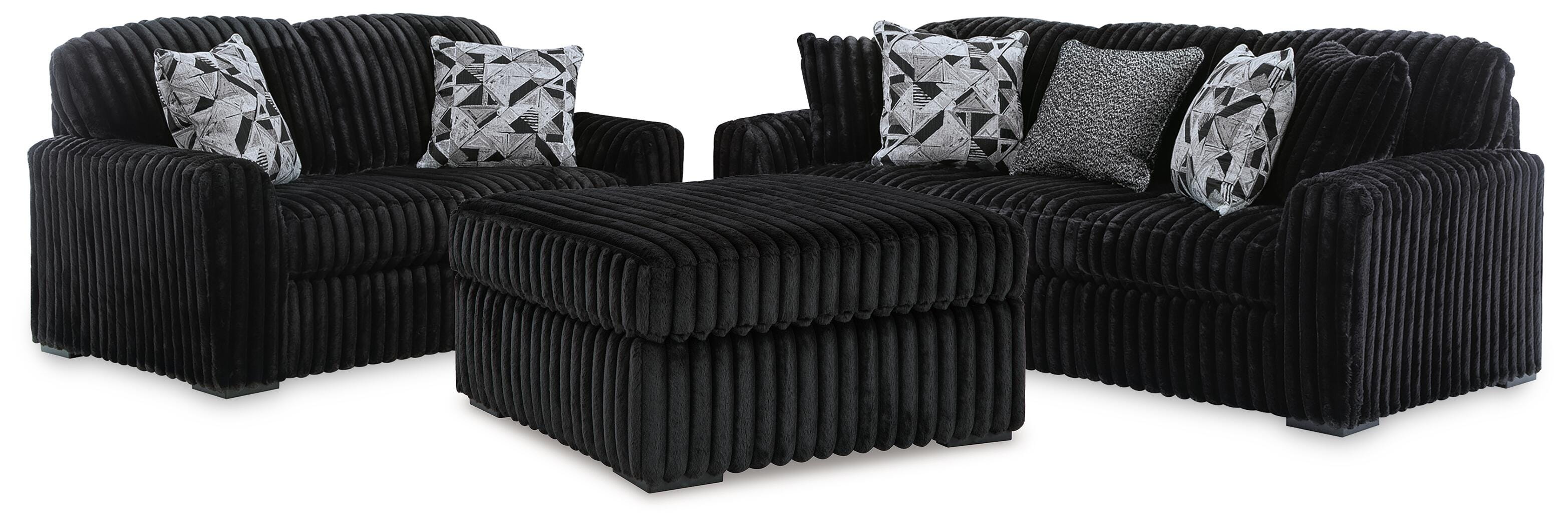 J&M Furniture - Ashley Furniture - Midnight-Madness Sofa, Loveseat and Oversized Ottoman - Sofa, Loveseat and Oversized Ottoman - 98103U13