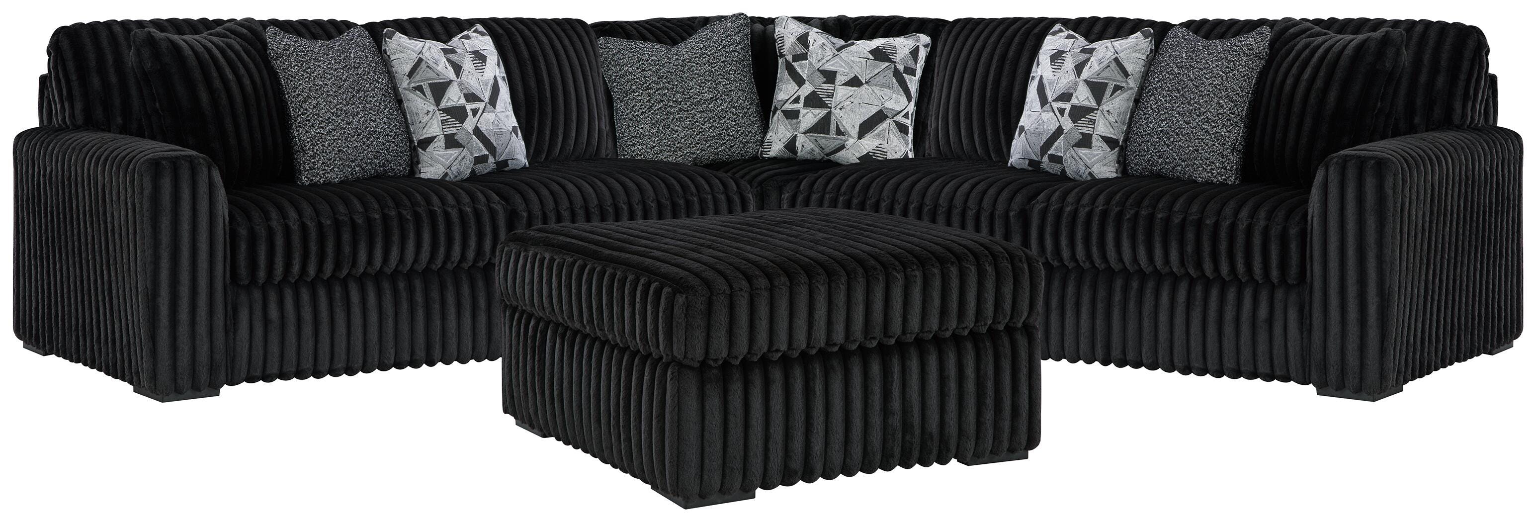 J&M Furniture - Ashley Furniture - Midnight-Madness 3-Piece Sectional and Oversized Ottoman - 3-Piece Sectional and Oversized Ottoman - 98103U7