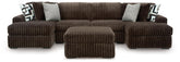 J&M Furniture - Ashley Furniture - Midnight-Madness 3-Piece Double Chaise Sectional and Ottoman - 3-Piece Double Chaise Sectional and Ottoman - 98104U8