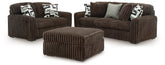 J&M Furniture - Ashley Furniture - Midnight-Madness Sofa, Loveseat and Oversized Accent Ottoman - Sofa, Loveseat and Oversized Accent Ottoman - 98104U2
