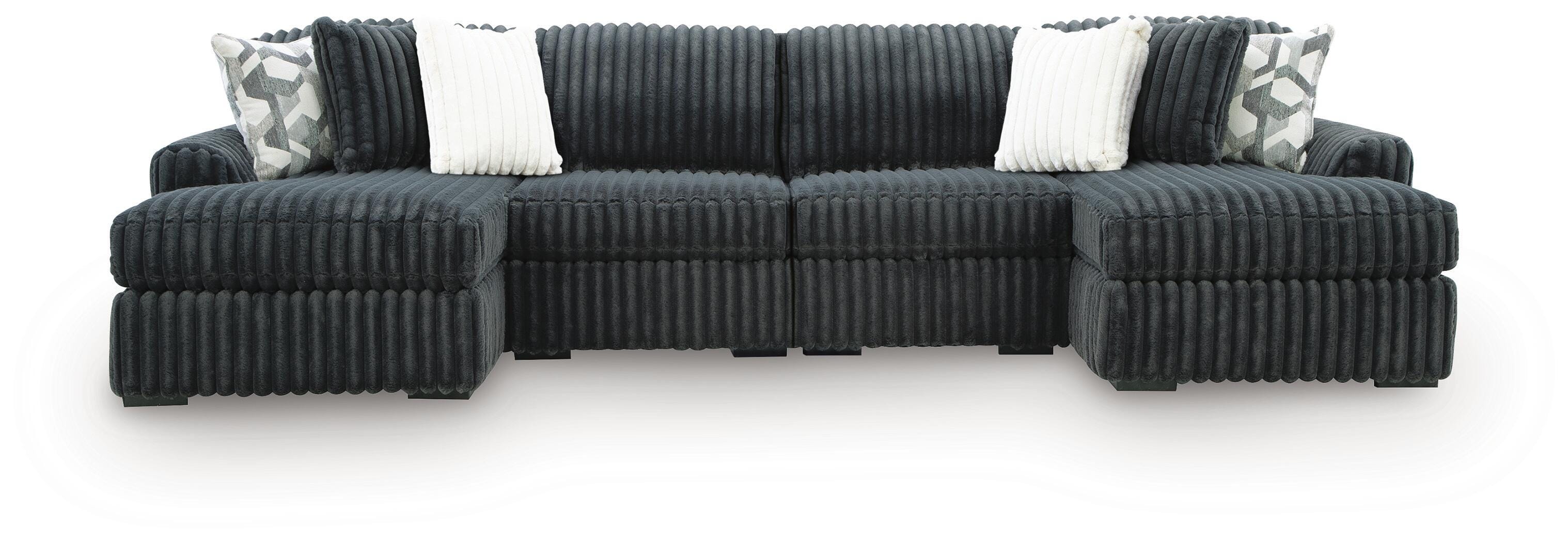J&M Furniture - Ashley Furniture - Midnight-Madness 4-Piece Double Chaise Sectional - RAF 4-Piece Double Chaise Sectional - 98105S19