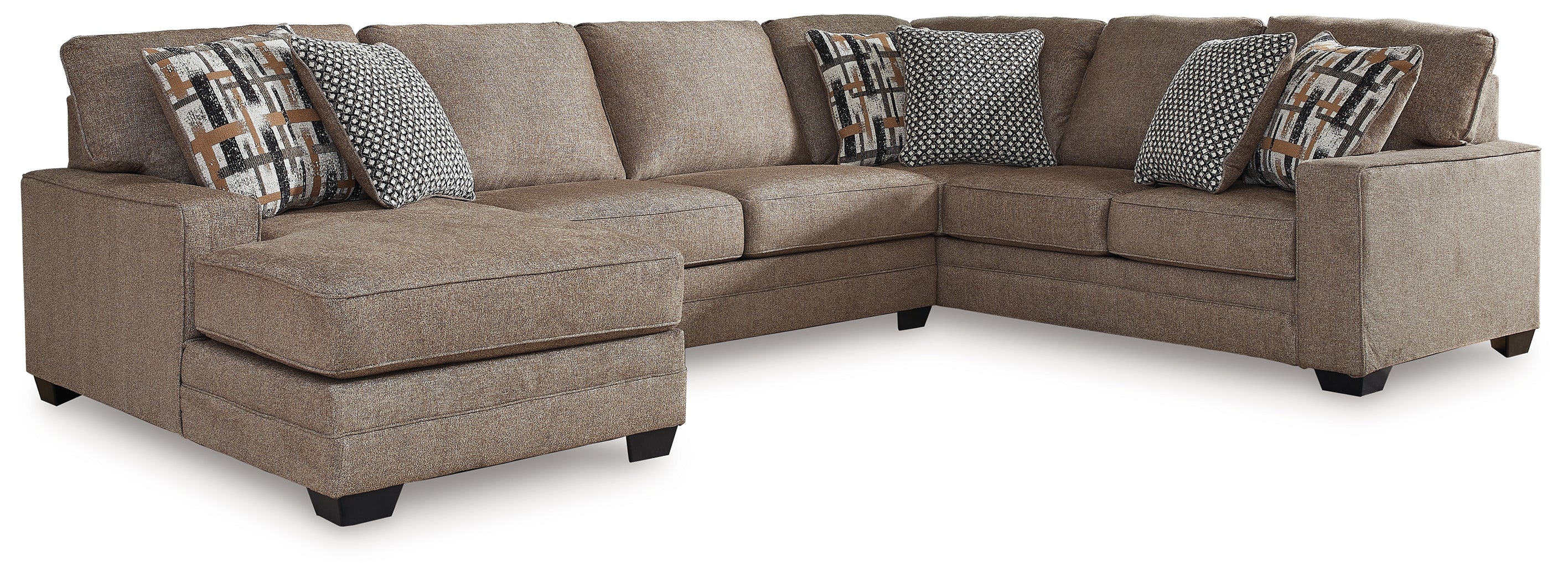 J&M Furniture - Ashley Furniture - Cannonbrook 3-Piece Sectional with Chaise - LAF 3-Piece Sectional with Chaise / Nutmeg - 98201S2