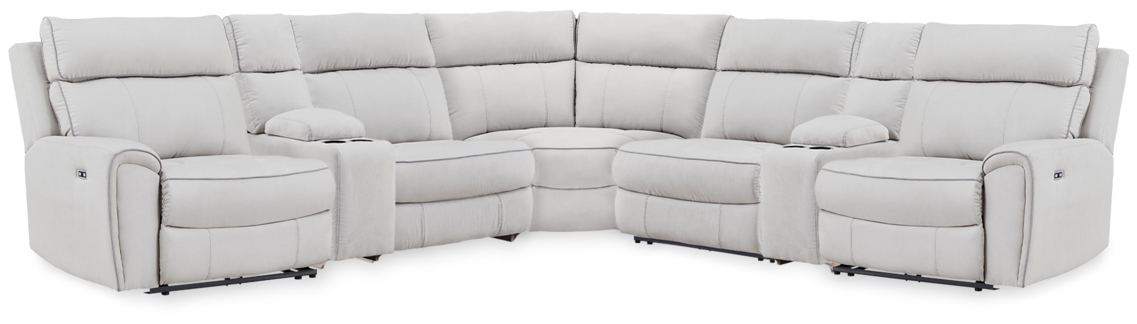 J&M Furniture - Ashley Furniture - Social Pointe 7-Piece Reclining Sectional with Storage Consoles - 7-Piece Reclining Sectional with Storage Consoles - PC98802S34