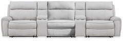 J&M Furniture - Ashley Furniture - Social Pointe 5-Piece Reclining Sectional with Storage Consoles - 5-Piece Reclining Sectional with Storage Consoles - PC98802S39